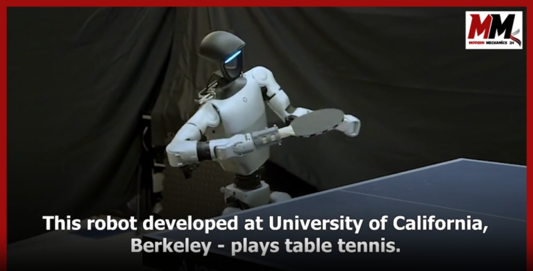 Humanoid robot plays table tennis like human beings