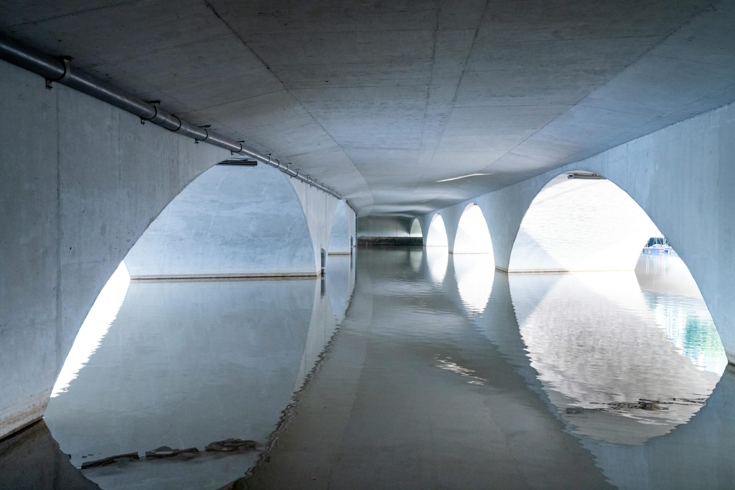 The colossal cutterhead of the Chinese-made 'Linghang' tunnel boring machine inside the Chongming-Taizhou high-speed rail tunnel under the Yangtze River.