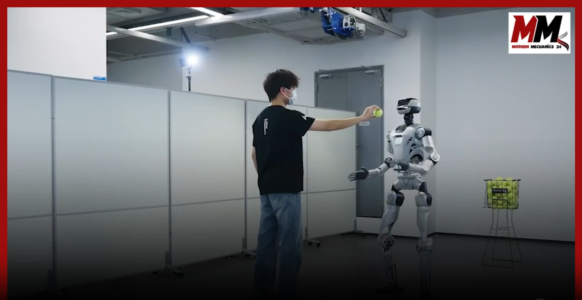 Chinese firm's humanoid robot can perfectly pick up tennis ball