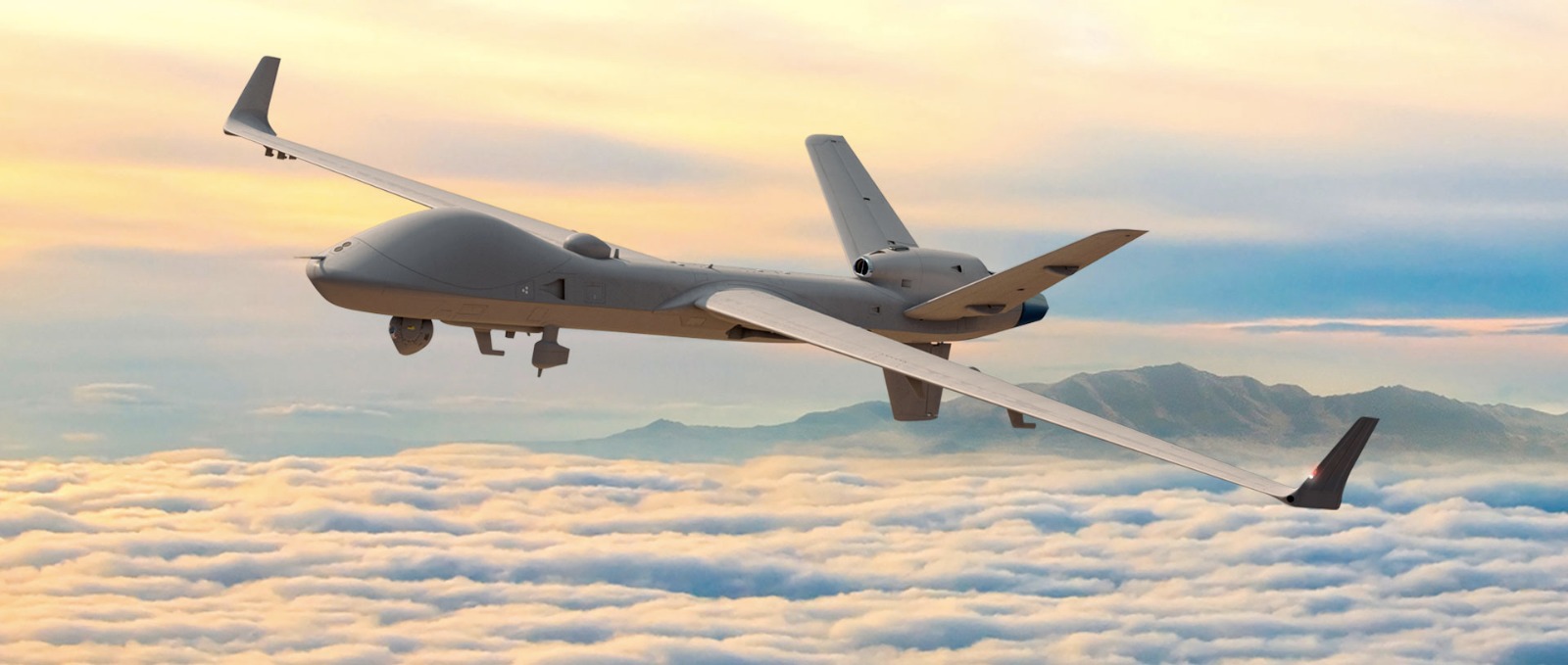 GA-ASI MQ-9B SkyGuardian unmanned aircraft armed with long-range standoff weapons