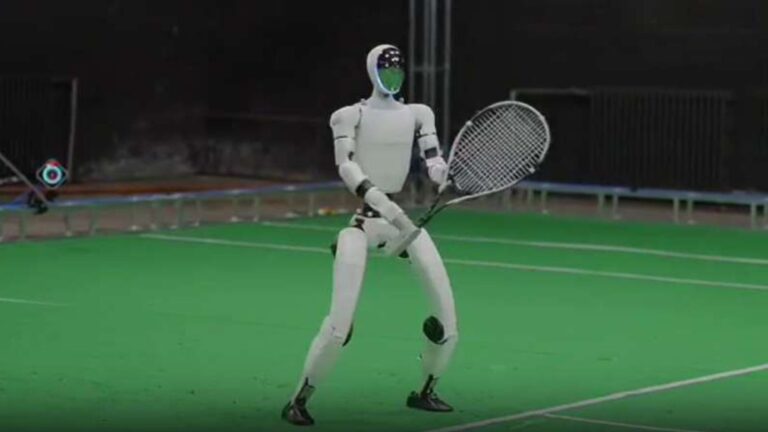 Humanoid Robot Plays Tennis
