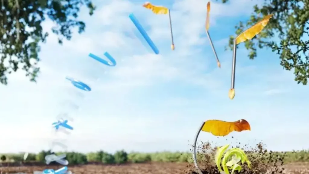 Heat-activated knotted fibers launch robots to plant seeds.