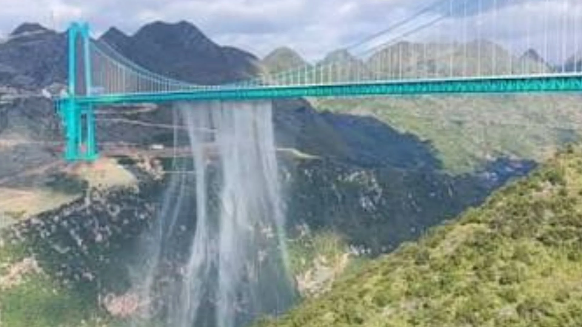 China’s Huajiang Grand Canyon Bridge Sets New World Height Record With Stunning Waterfall