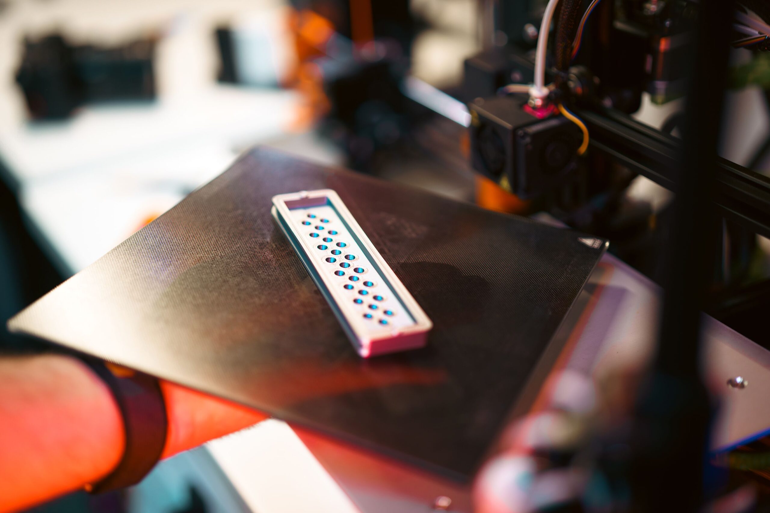 3D-printed ceramic waveguide designed to guide light for high-power laser applications.