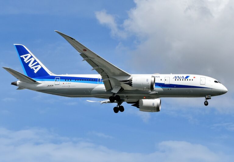 Boeing 787 Dreamliner flying with Albany Engineered Composites supplying composite fuselage frames.